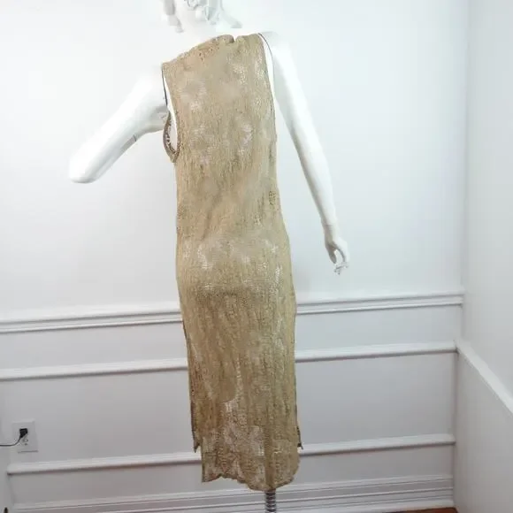 Vintage S M Lace Vest Longline Duster Shabby Chic Boho Hippy Festival Romantic - Picture 10 of 11